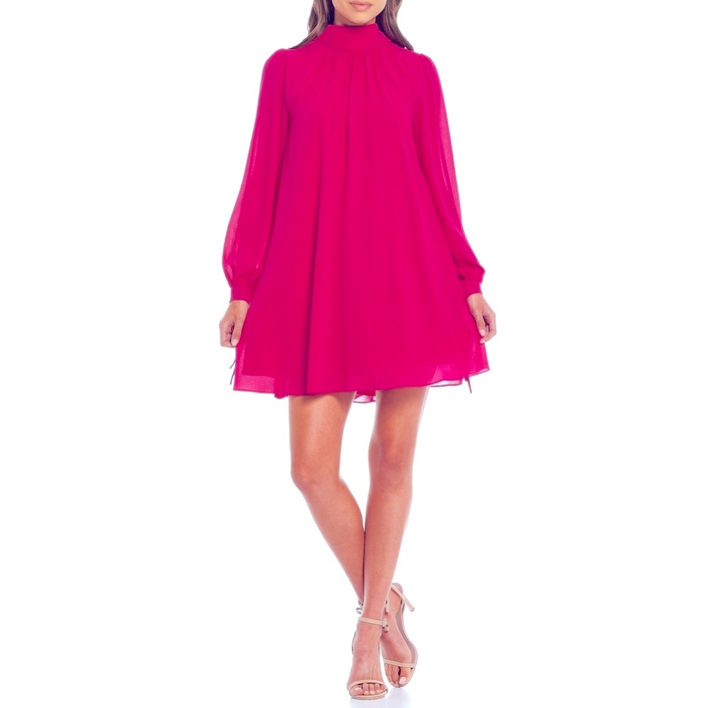 Belle Badgley Mischka Pink Fuchsia Cocktail Dress